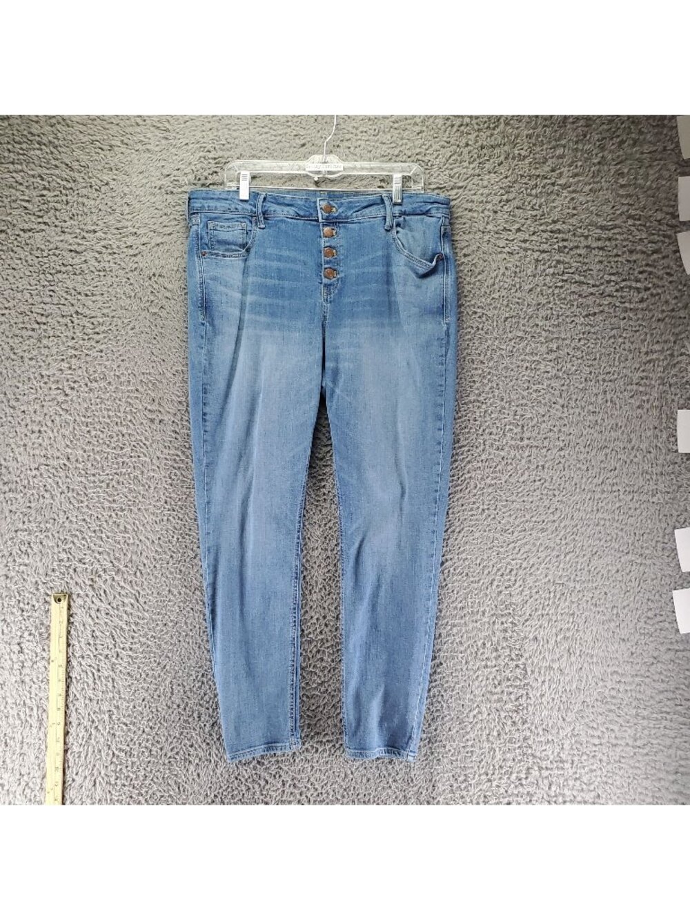 Old Navy Jeans Women Size 16 Blue Rockstar Stretch Super Skinny Button Fly
